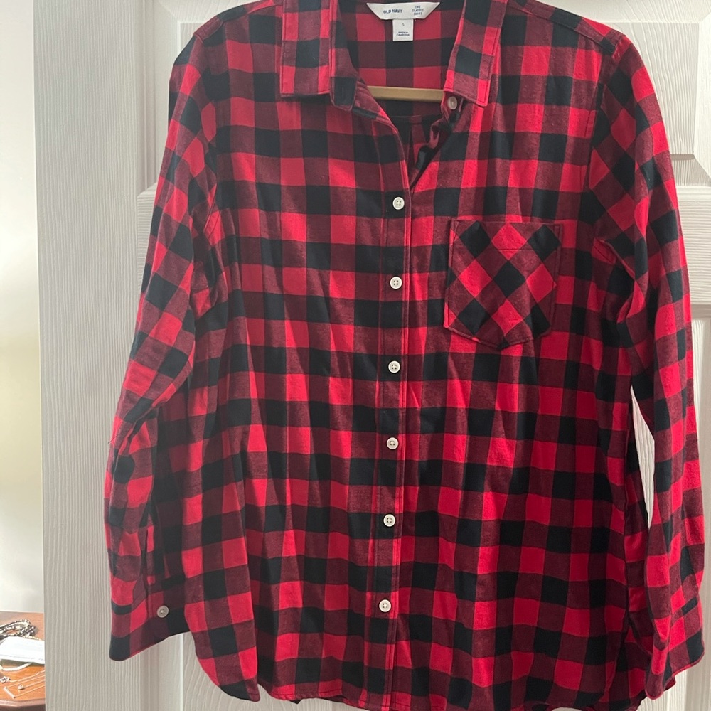Red and black old navy flannel